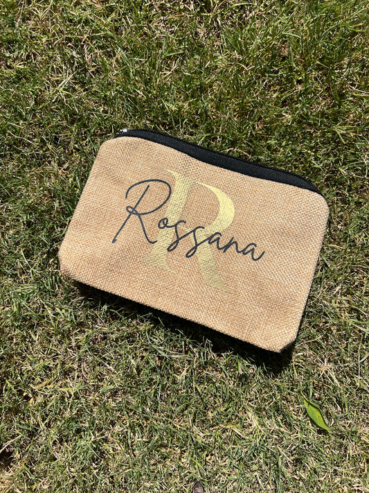 Pochette in juta personalizzata