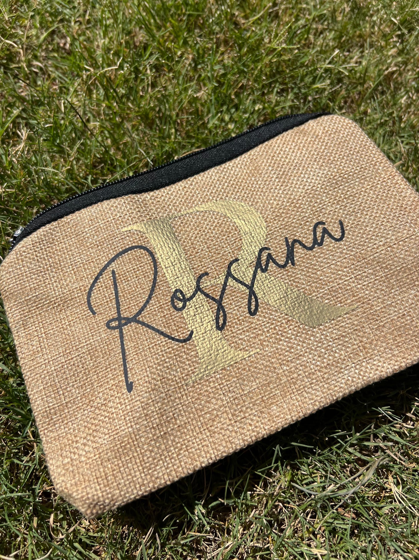 Pochette in juta personalizzata